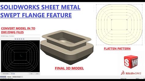 swept flange sheet metal solidworks|swept command in solidworks.